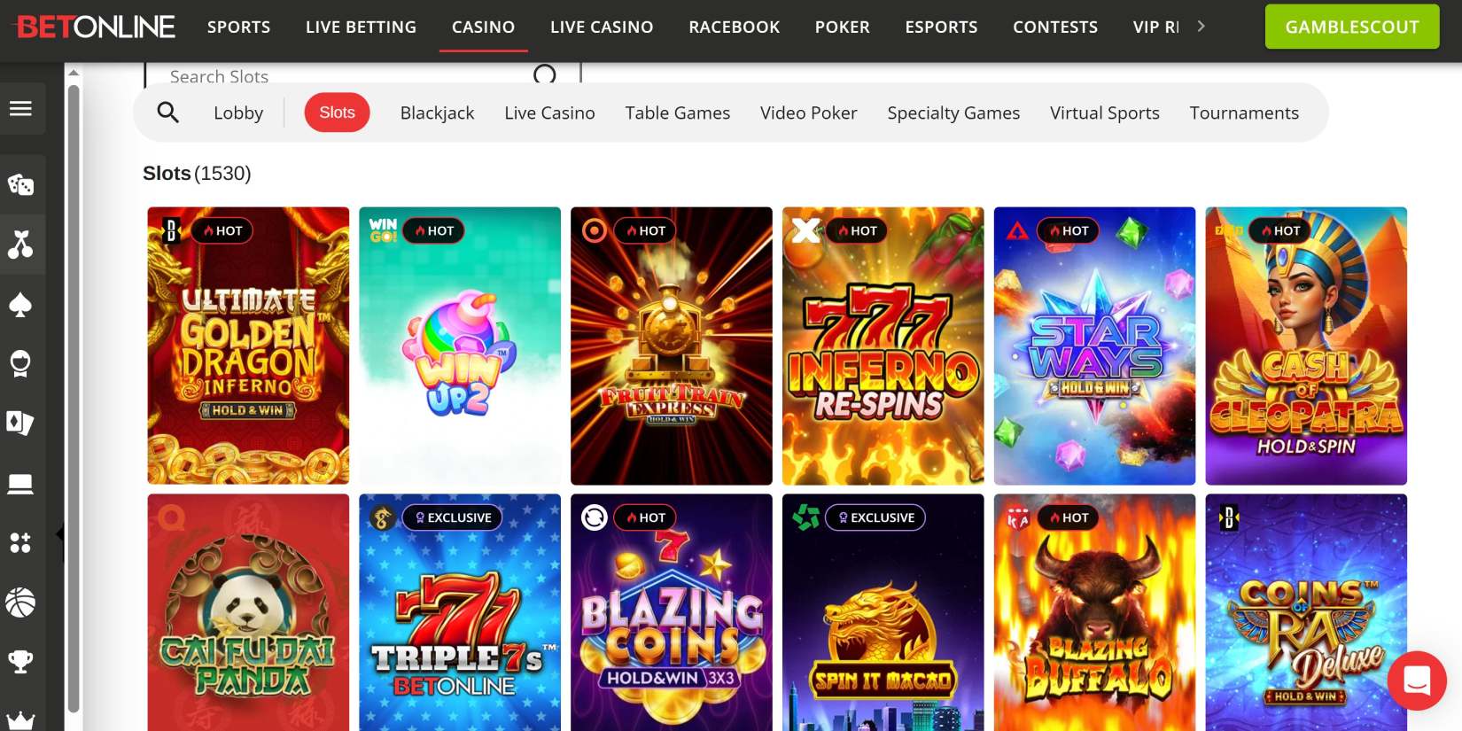 betonline.ag slot selection