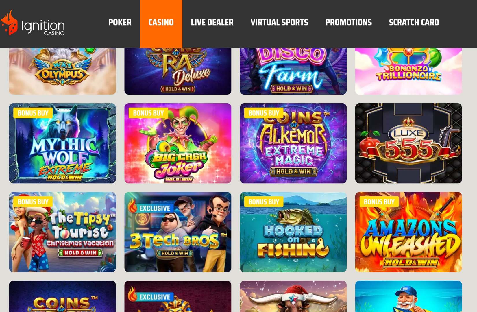 ignitioncasino.eu slot selection